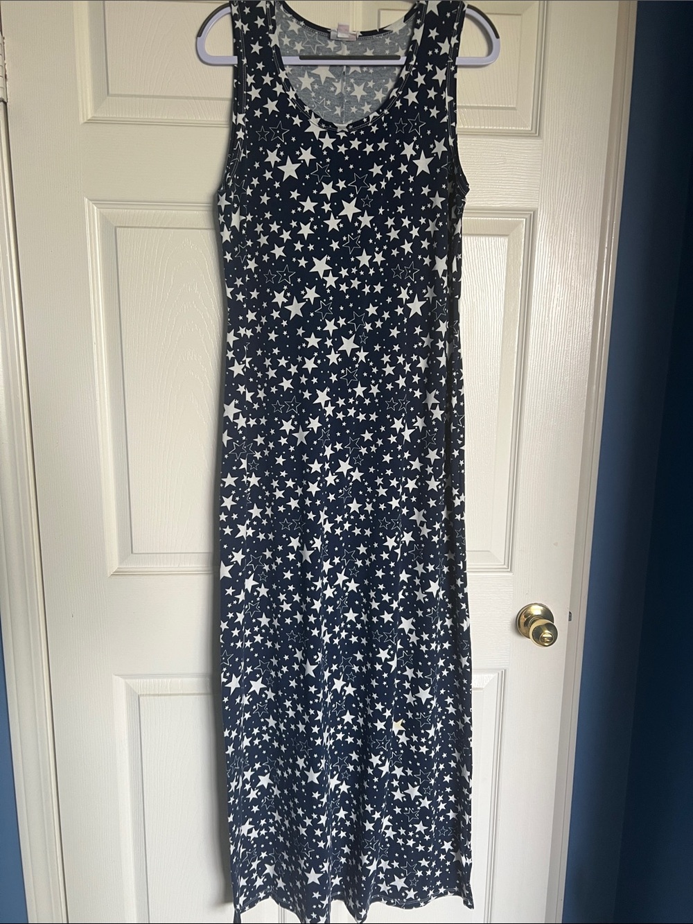 Navy Star 4th of July Sleeveless Maxi Dress